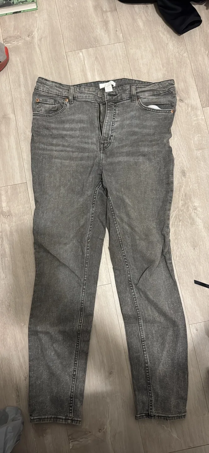 Women's Grey Skinny Jeans- size 12 H&M thumbnail
