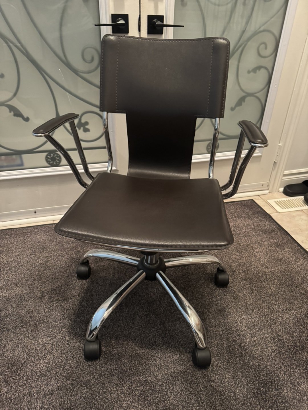 Brown Italian leather Office Chair