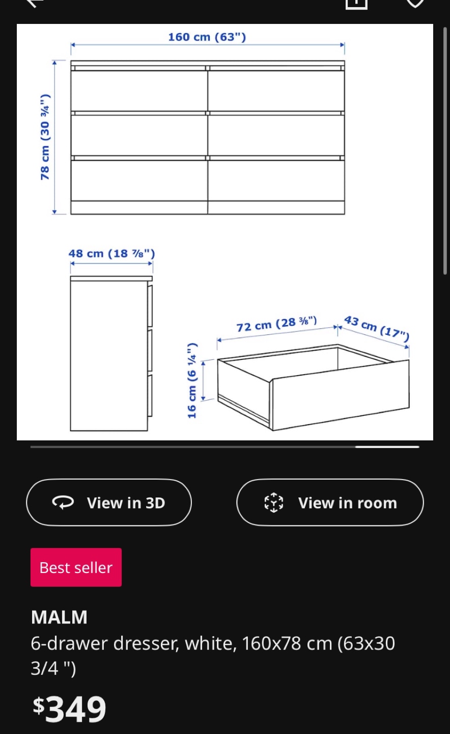 IKEA MALM 6-Drawer Dresser - photo 5
