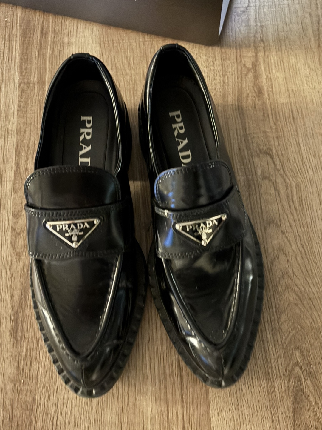 Prada Black Leather Loafers