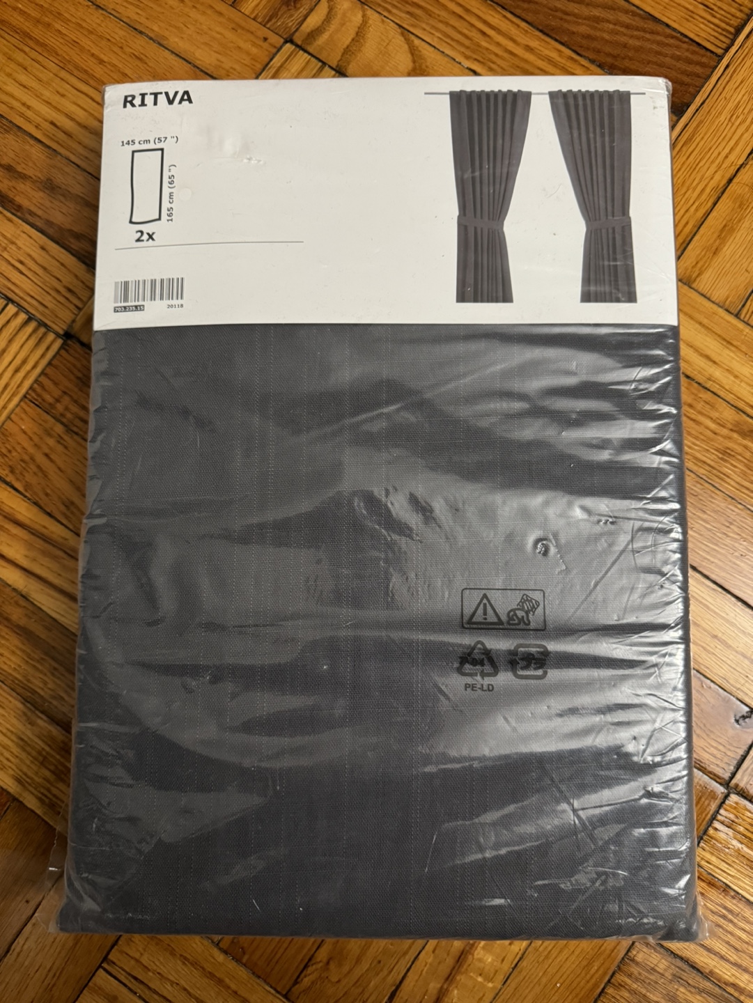 IKEA RITVA Curtains, Grey, 2 Panels