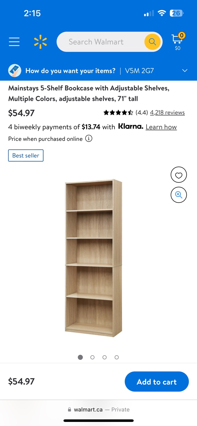 Mainstays 5-Shelf Bookcase - photo 2