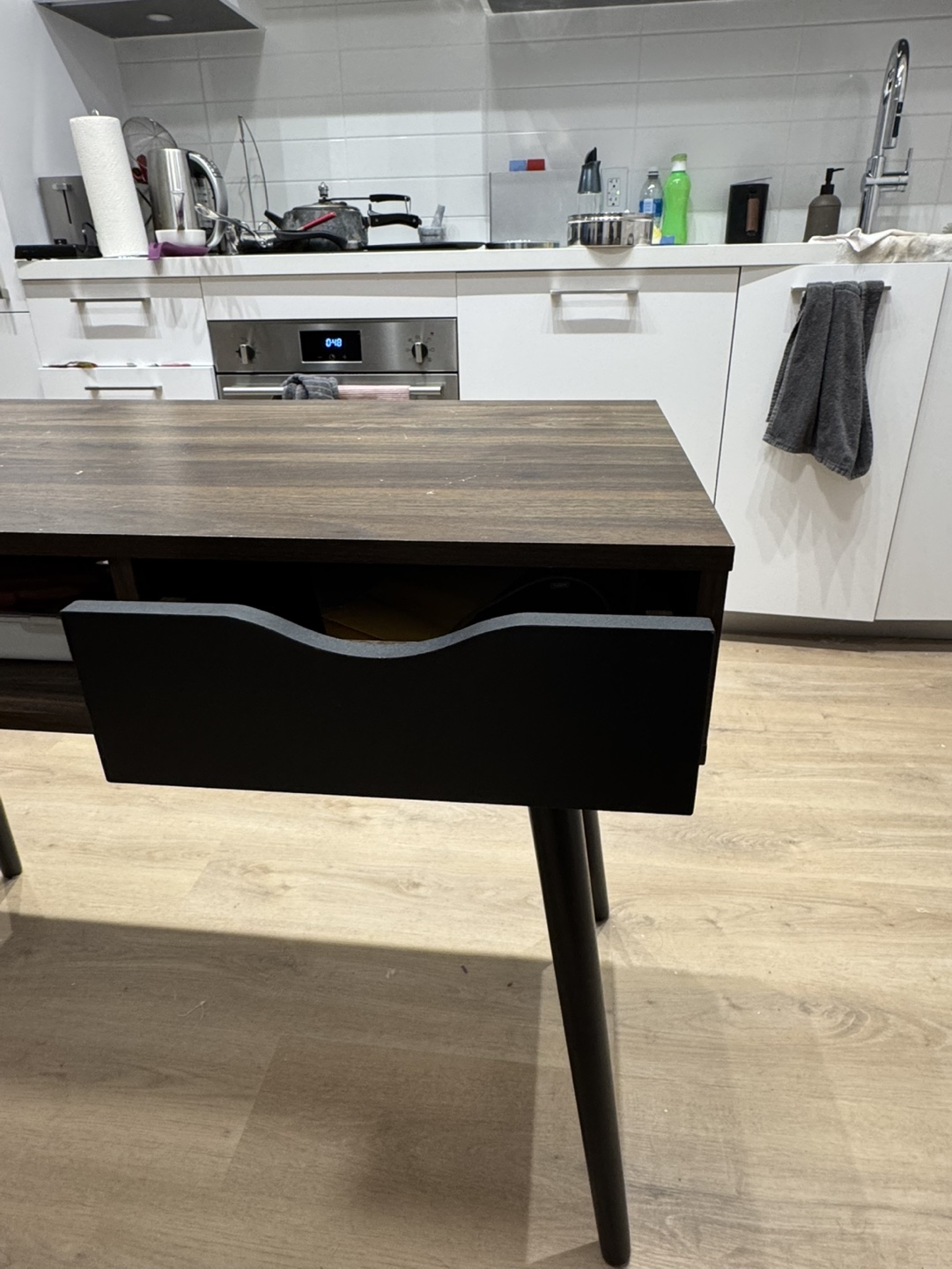 Modern Writing/Office/Console Desk with Drawer and Shelf - photo 3