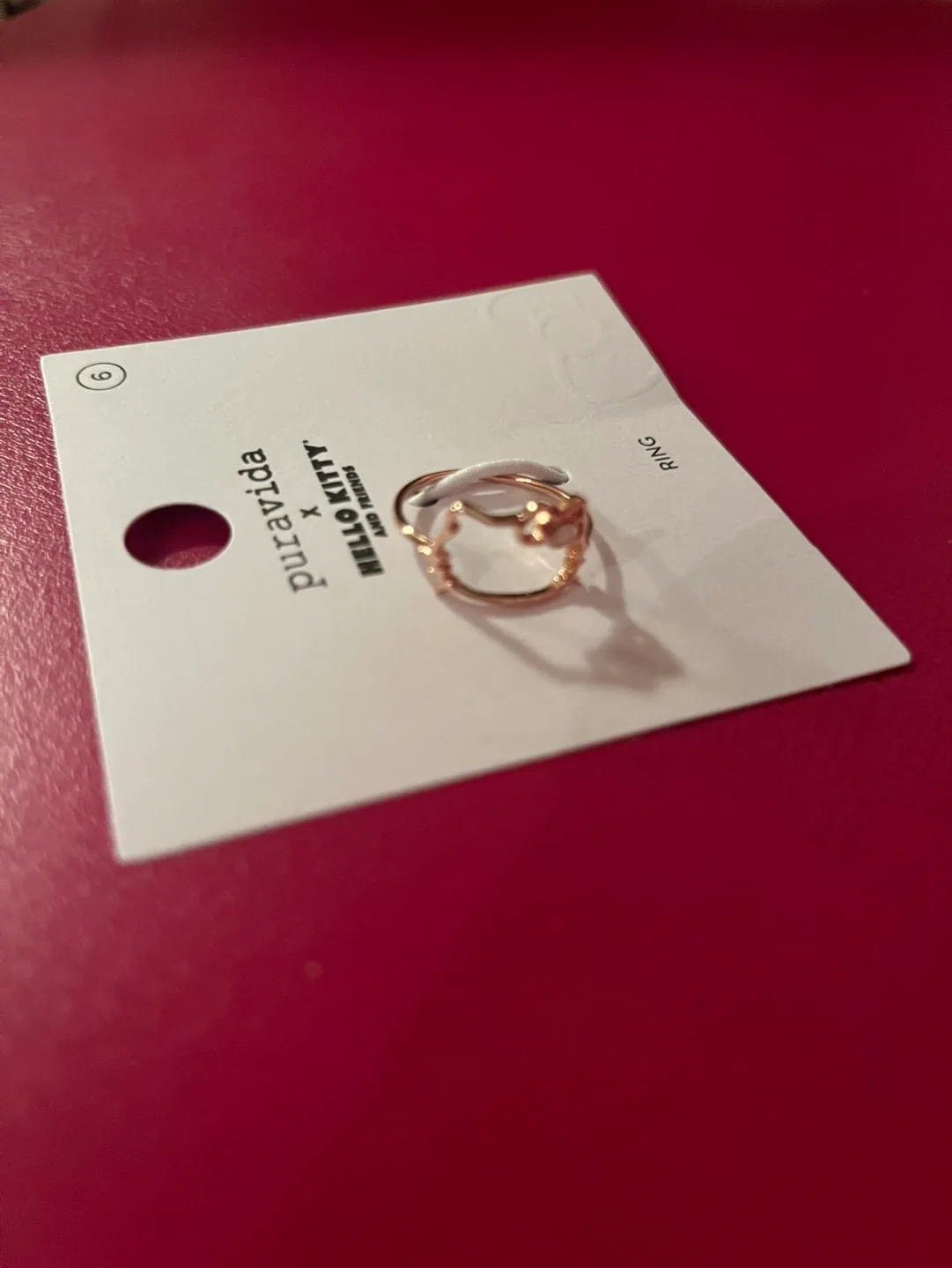 Pura Vida x Hello Kitty size 6 rose gold ring with opal stone image indicator(6)