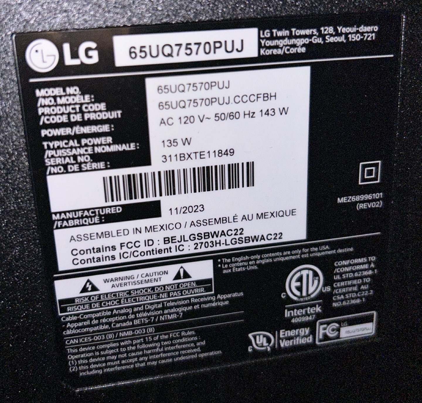 LG 65UQ7570PUJ 65 Inch 4K Smart TV - photo 2