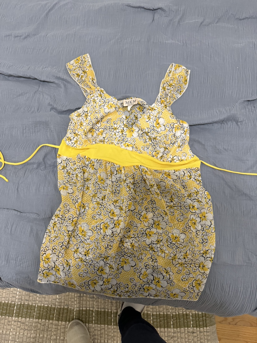Yellow Floral Sleeveless Top