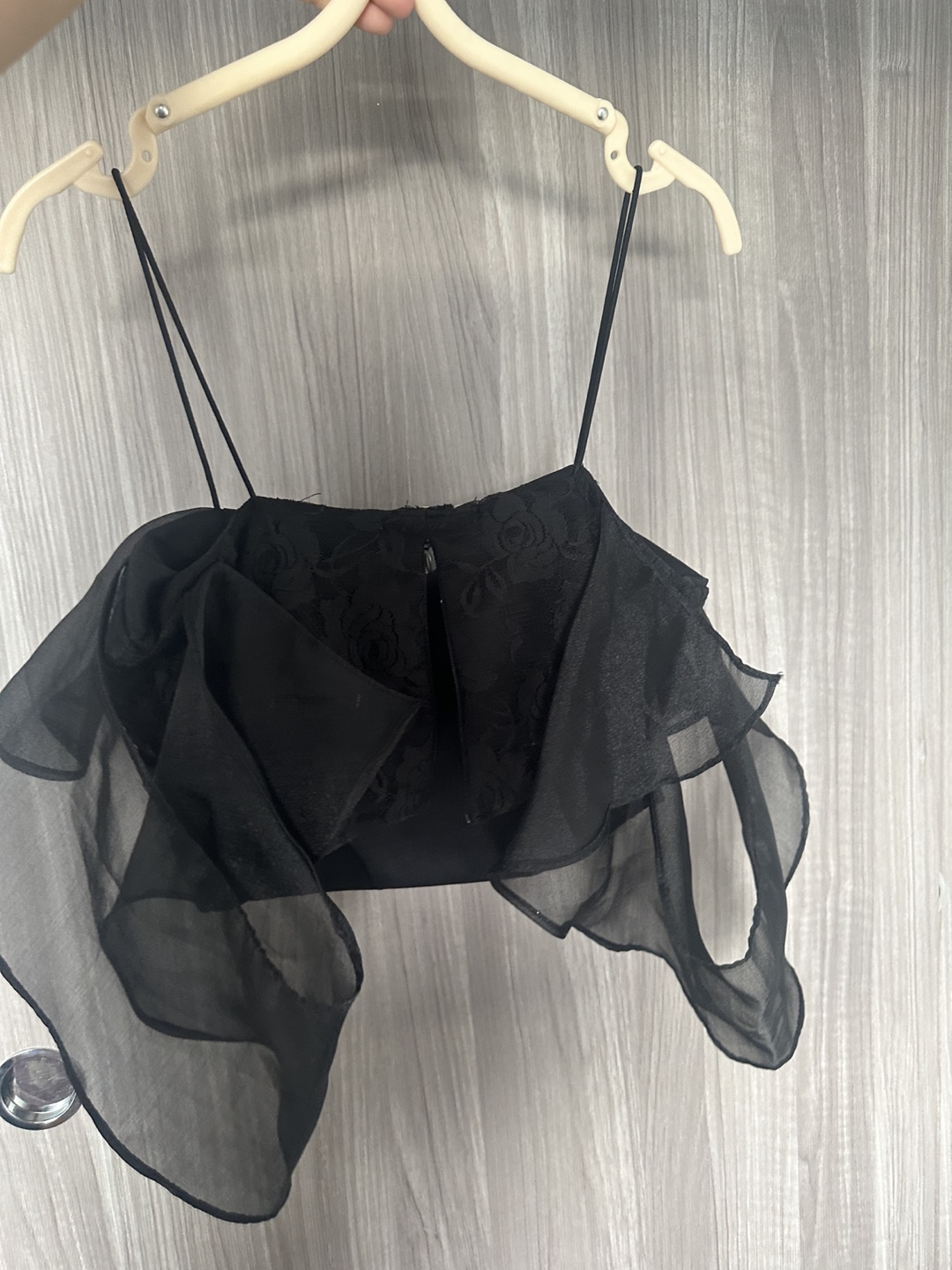 Black Sheer Ruffle Top - photo 2