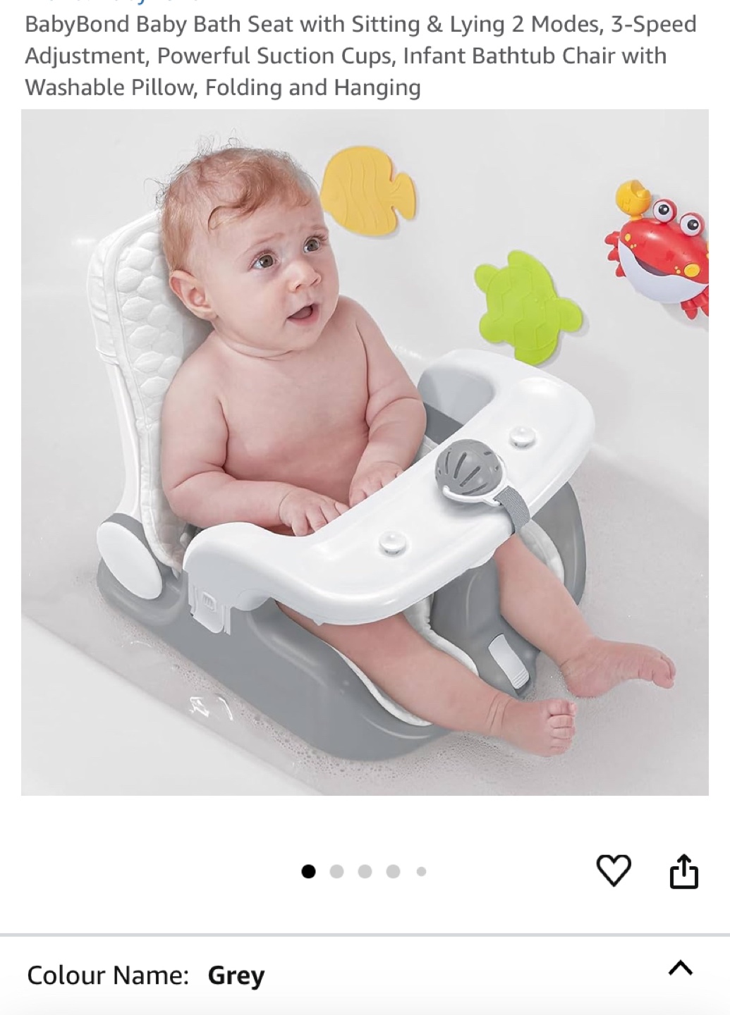 Baby Bath Seat - Grey