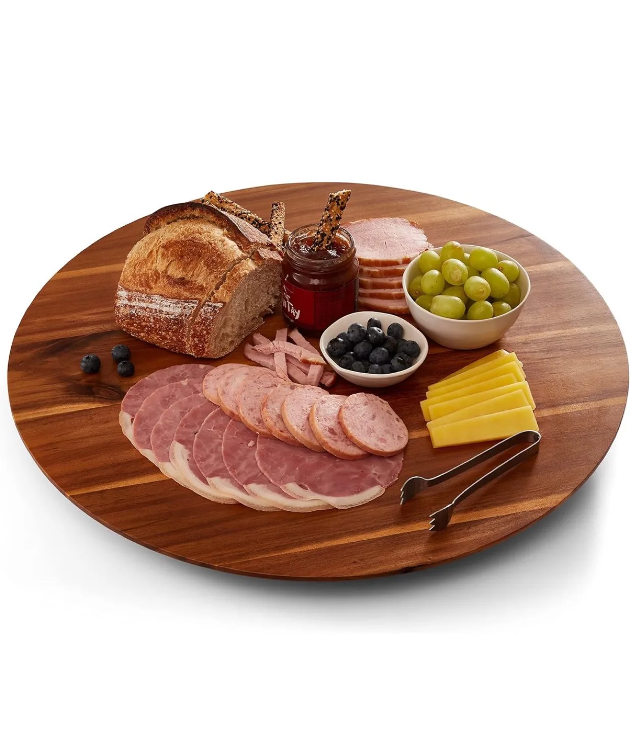 21 Inch Acacia Wood Lazy Susan Serving Tray thumbnail