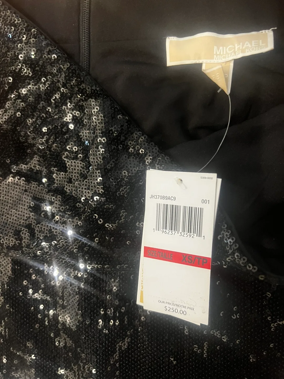 Brand New!!! Michael Kors Black Sequin Skirt Size XS image indicator(3)