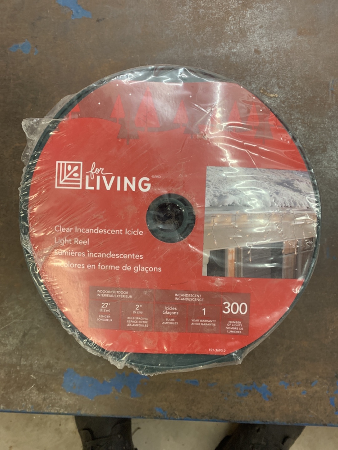 For Living Clear Incandescent Icicle Light Reel