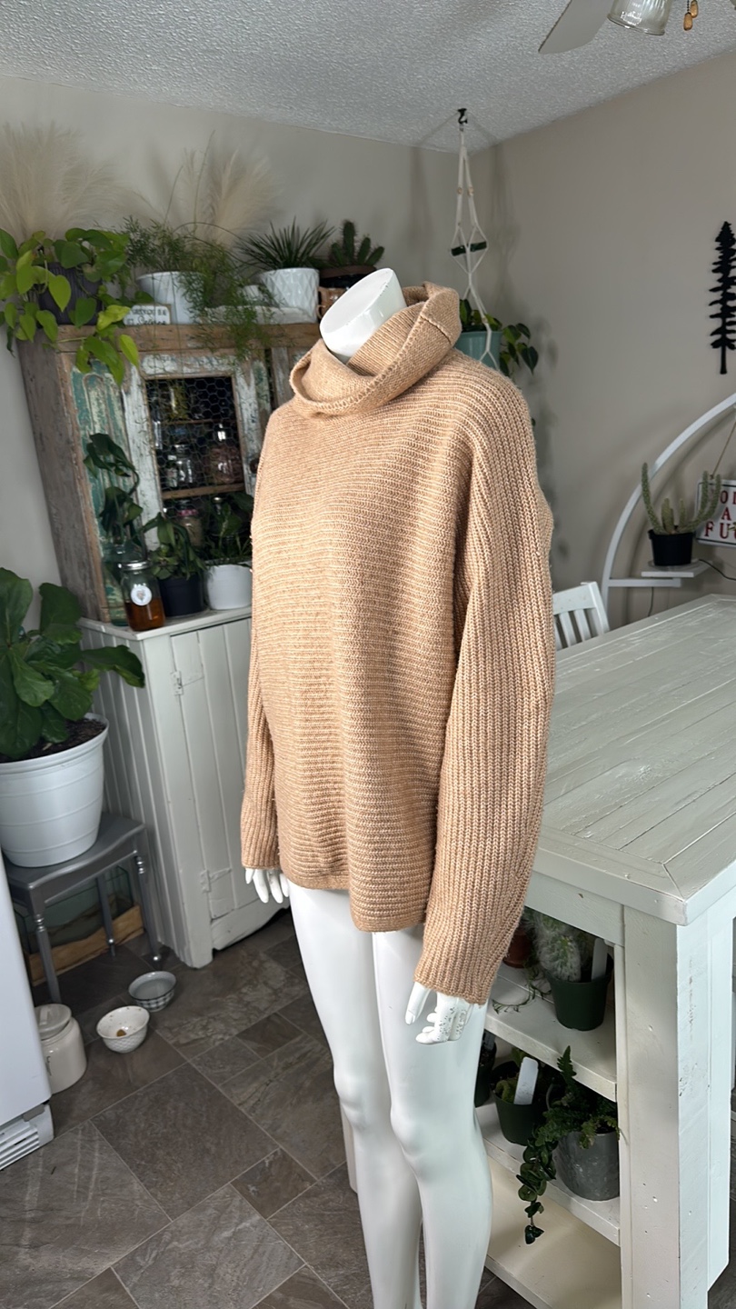 Beige Oversized Turtleneck Sweater - photo 2