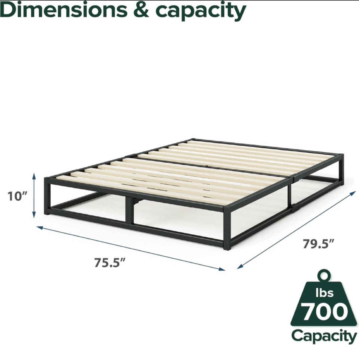 King size Black Metal Bed Frame