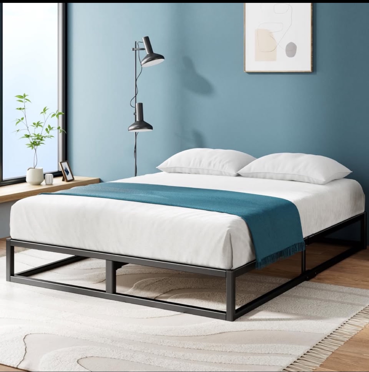 King size Black Metal Bed Frame - photo 2
