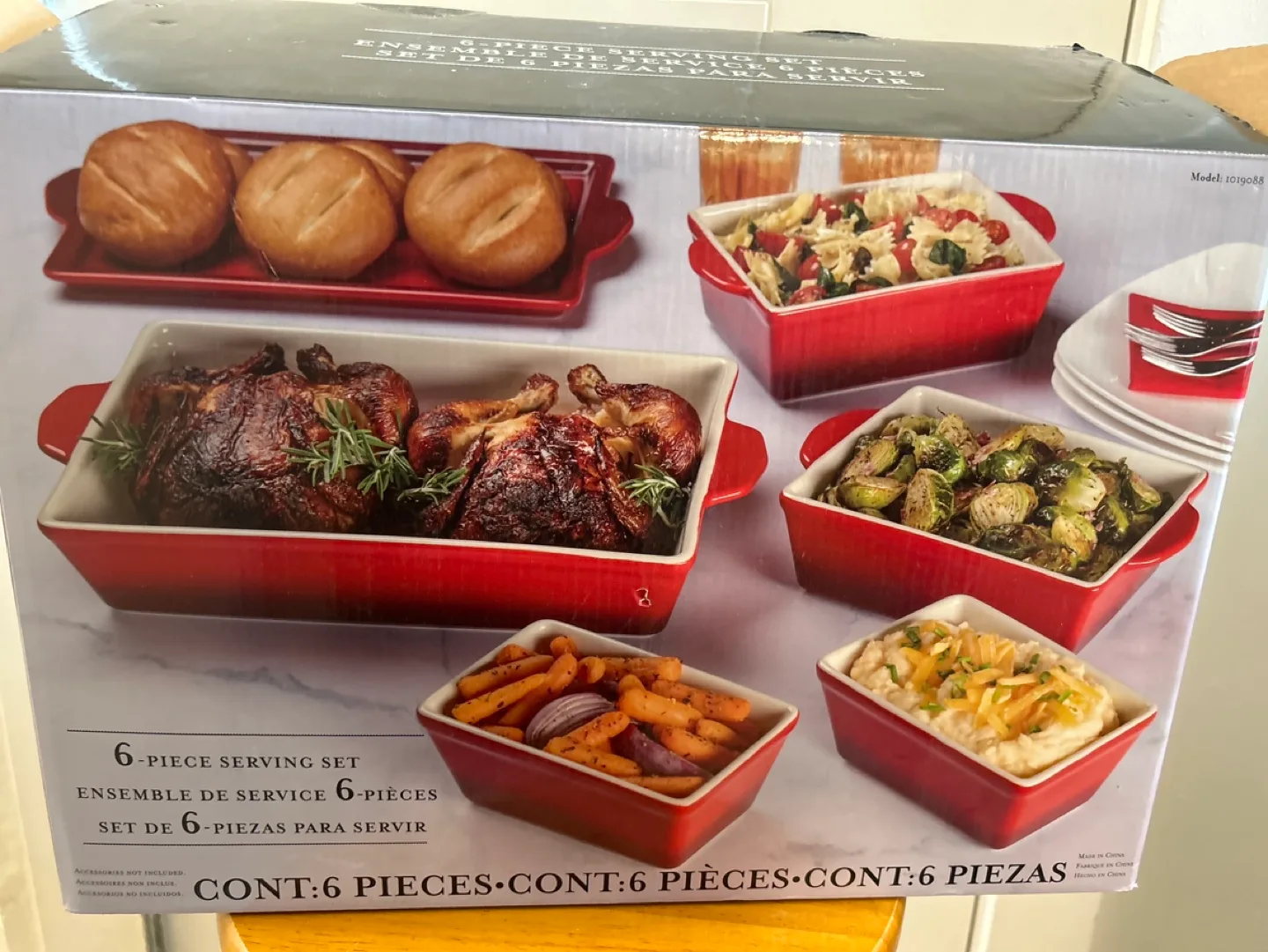 New 6-Piece Serving Set - Red image indicator(2)