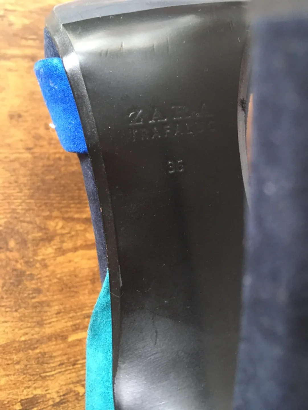 Zara Blue & Green Suede Heels image indicator(5)