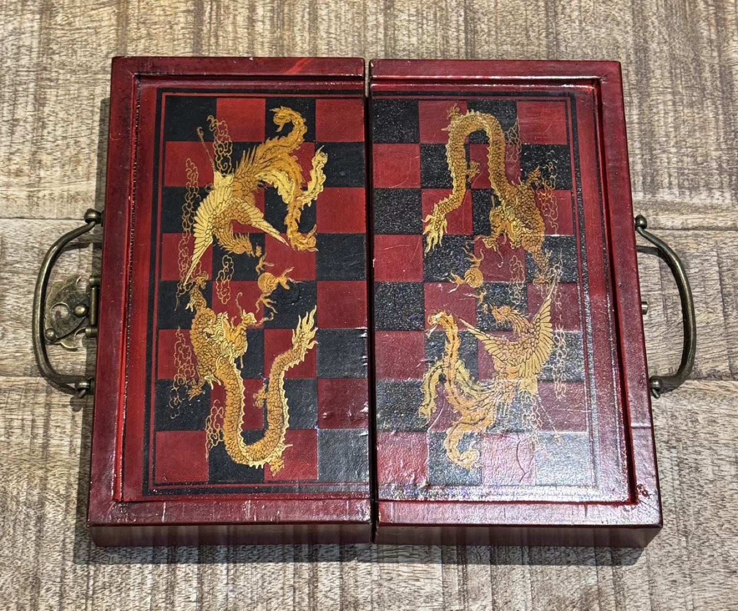 Chinese Chess Set with Dragon Design