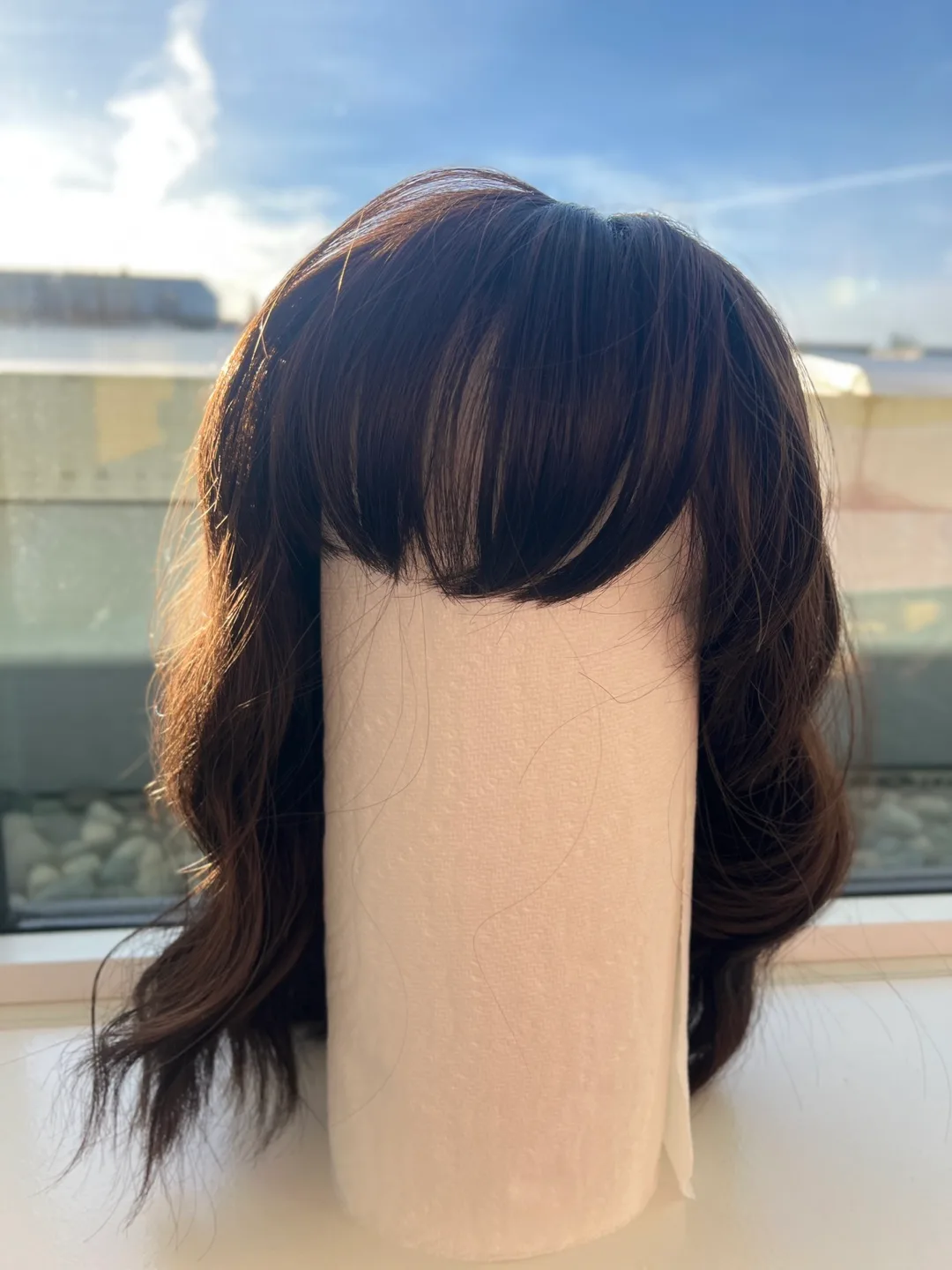 Brown Wavy Wig with Bangs image indicator(4)