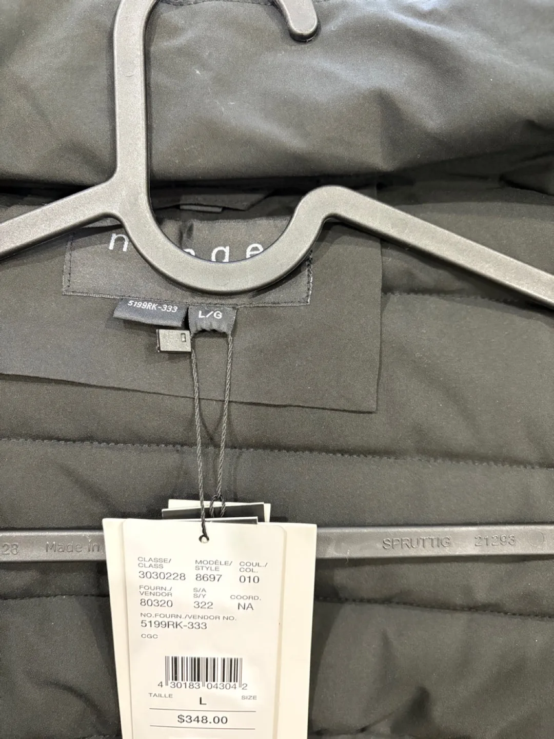 Black Puffer Jacket with Faux Fur Hood image indicator(5)