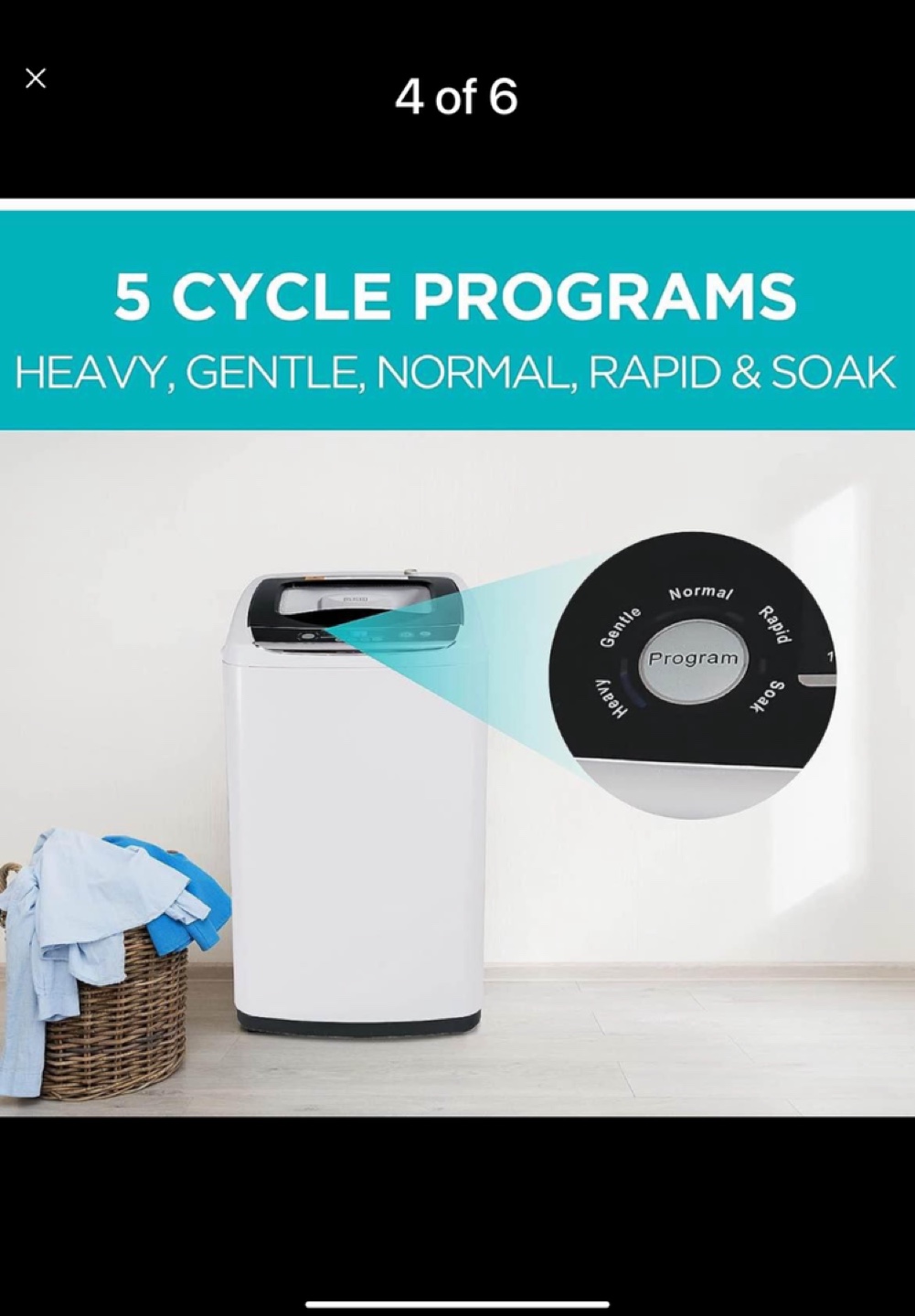 Black + Decker Portable Compact Top Load Washing Machine - photo 3