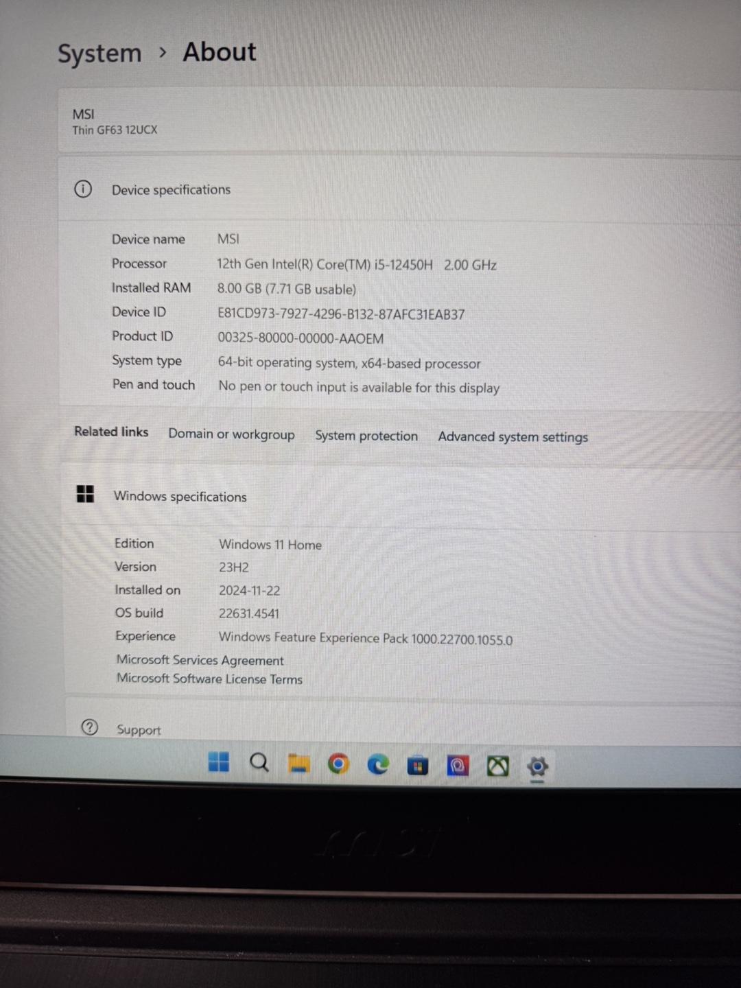 MSI Thin GF63 12UX Laptop - photo 3