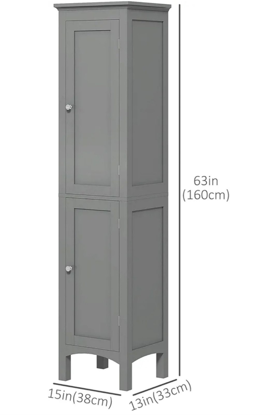 Tall Grey Cabinet with Adjustable Shelves - photo 5