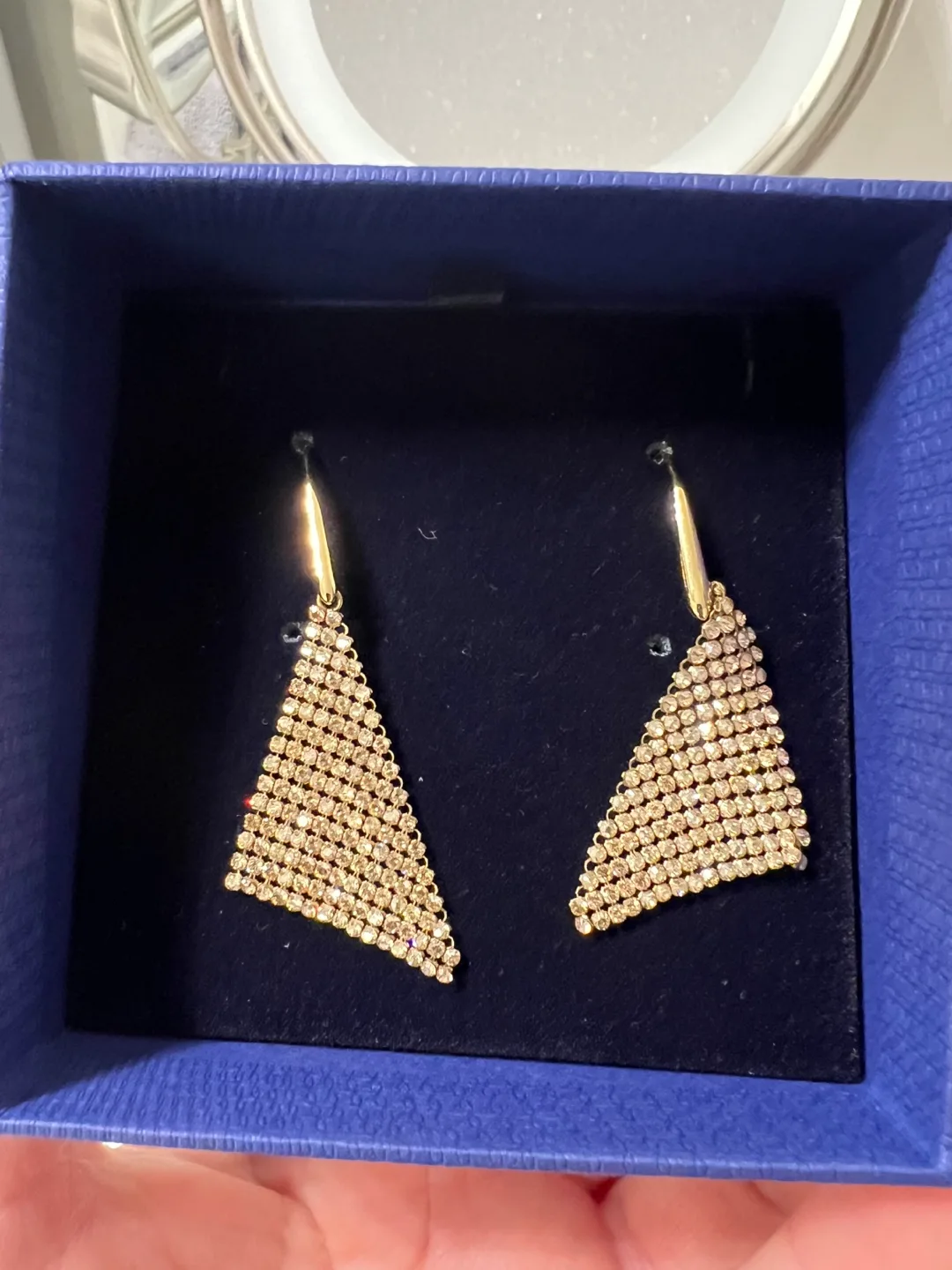 Swarovski Crystal Triangle Earrings image indicator(3)