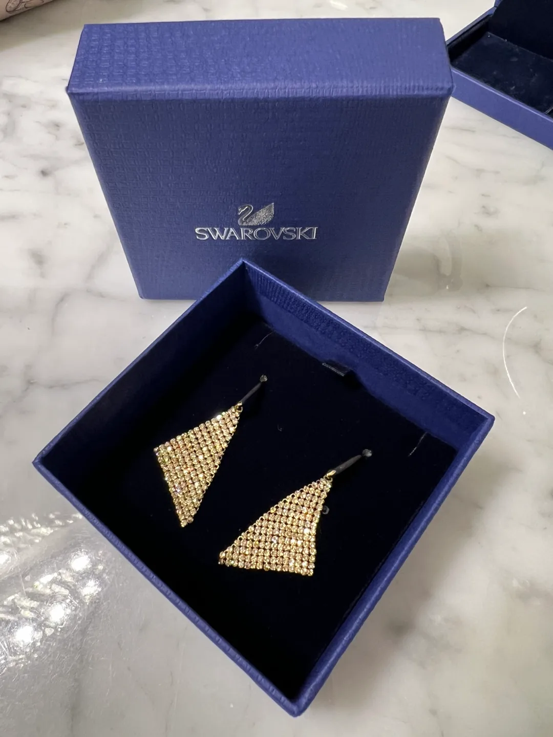 Swarovski Crystal Triangle Earrings image indicator(2)