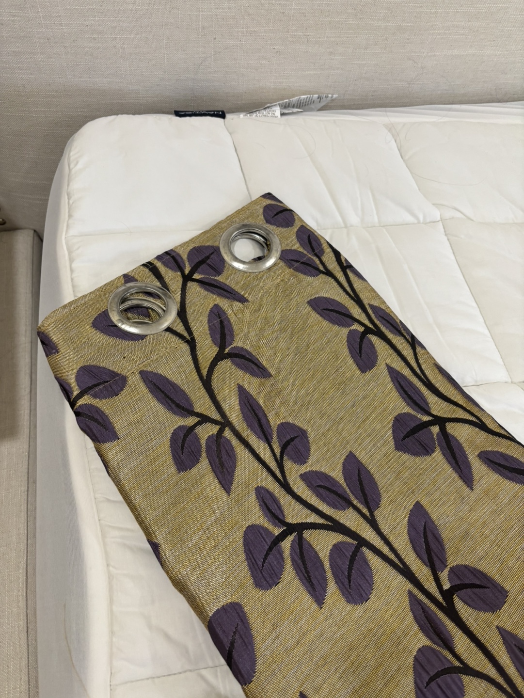 Set of 2 Curtains/ drapes ( light gold and purple) - photo 4