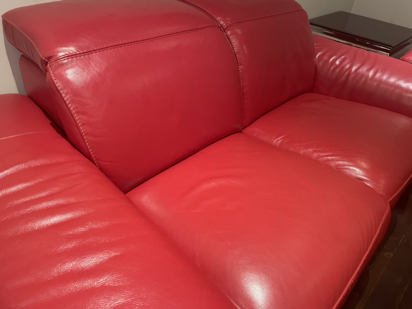 Red Leather Sofa Set - photo 4