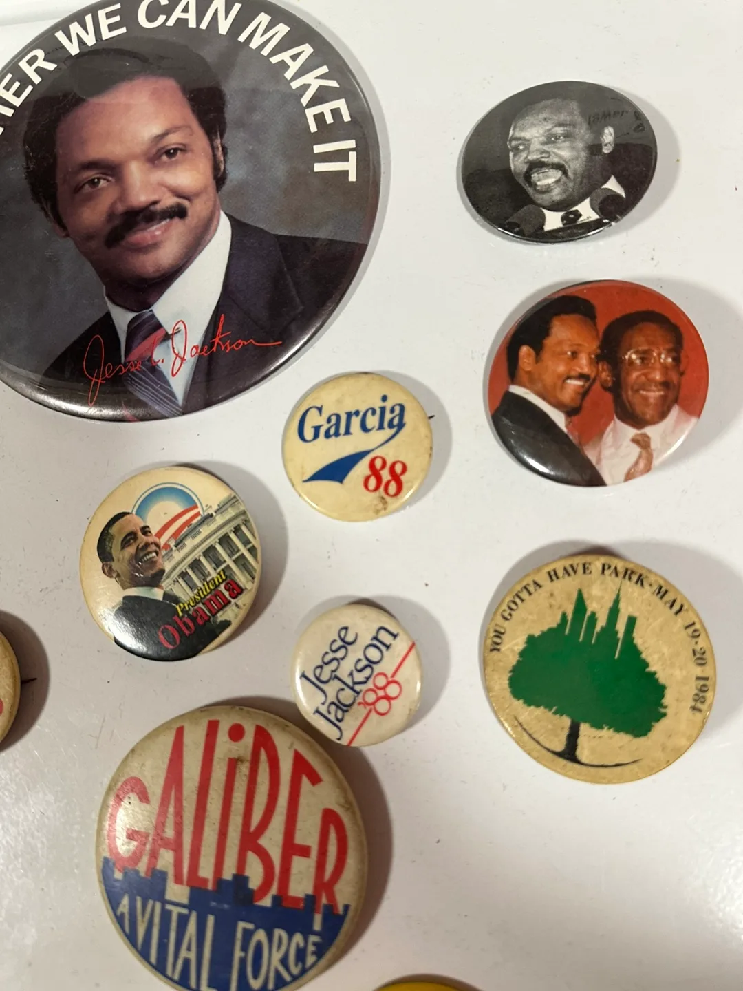Vintage 18pc Political Buttons - Jesse Jackson, Obama, Garcia image indicator(5)