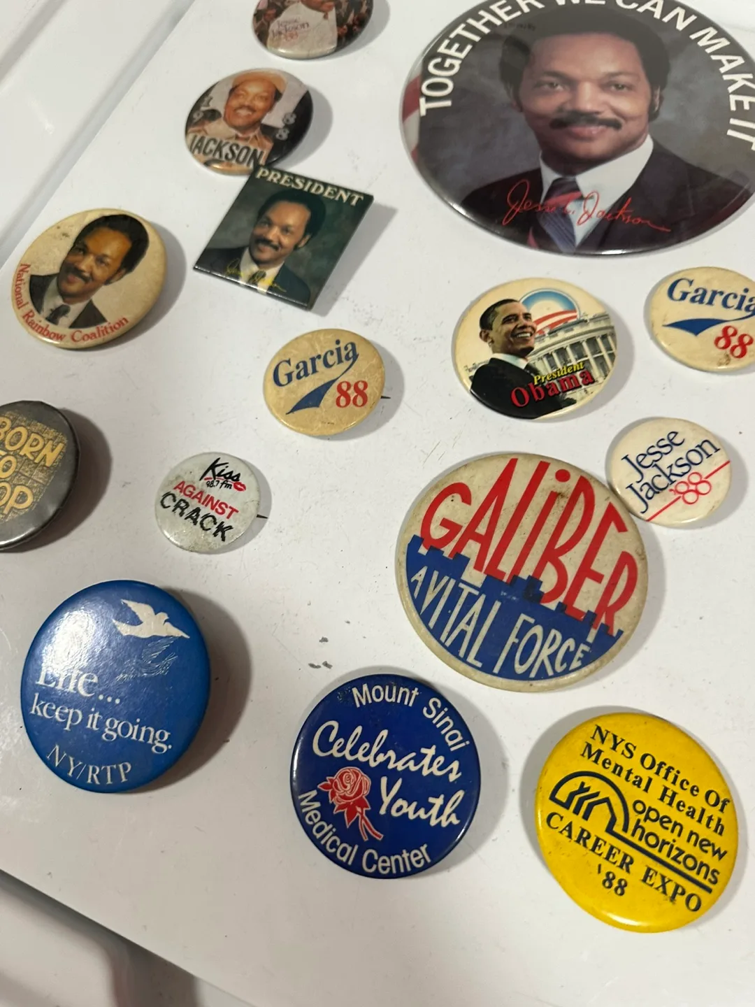 Vintage 18pc Political Buttons - Jesse Jackson, Obama, Garcia image indicator(4)