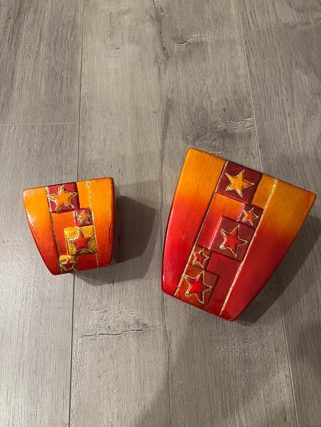 Red & Orange Ceramic XMas 🎄 Tea Light image indicator(4)