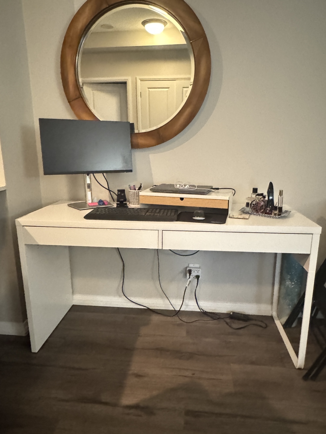 IKEA micke White Desk with Two Drawers - photo 2