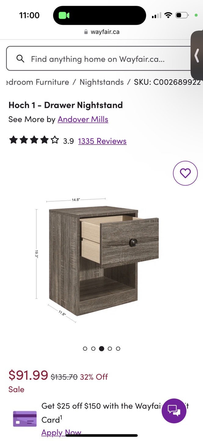 1-Drawer Nightstand - photo 3