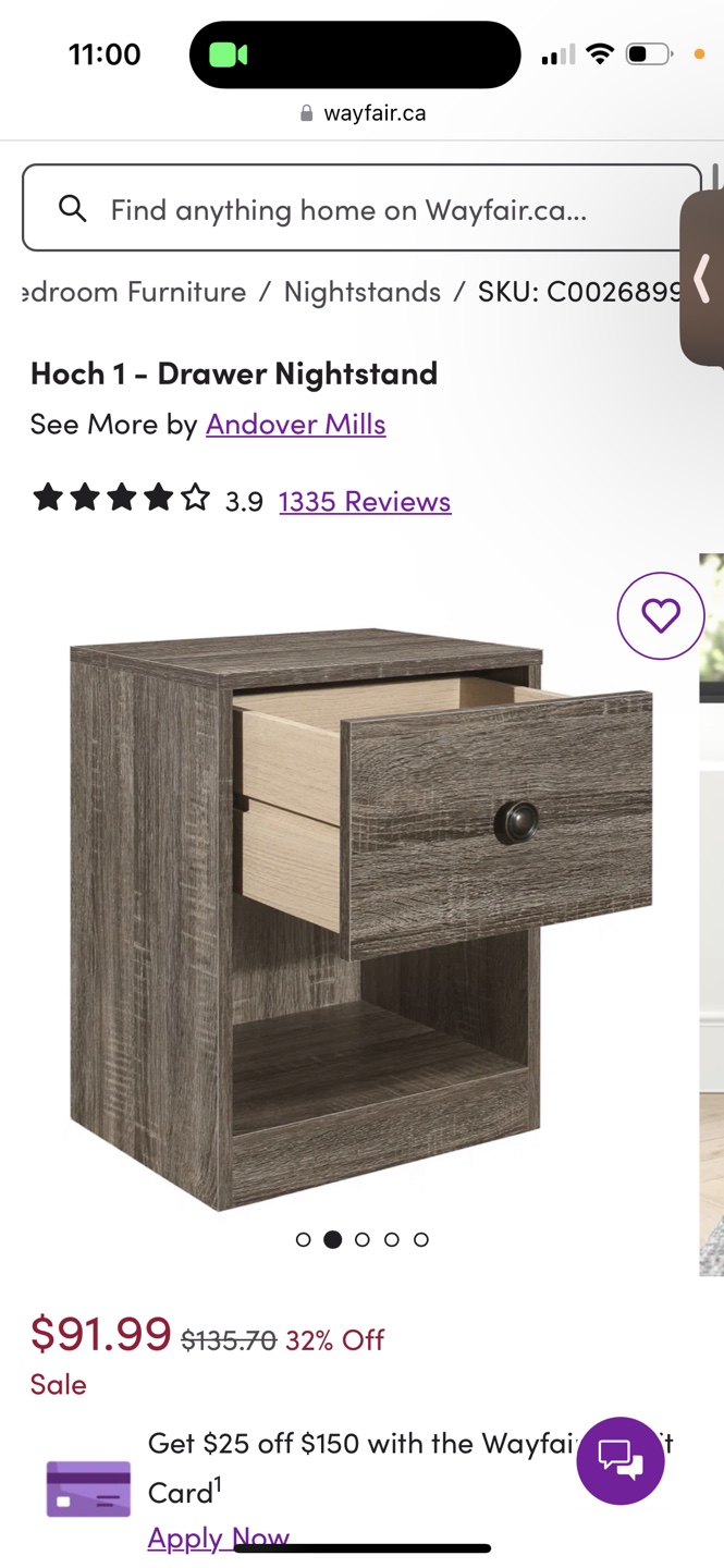 1-Drawer Nightstand