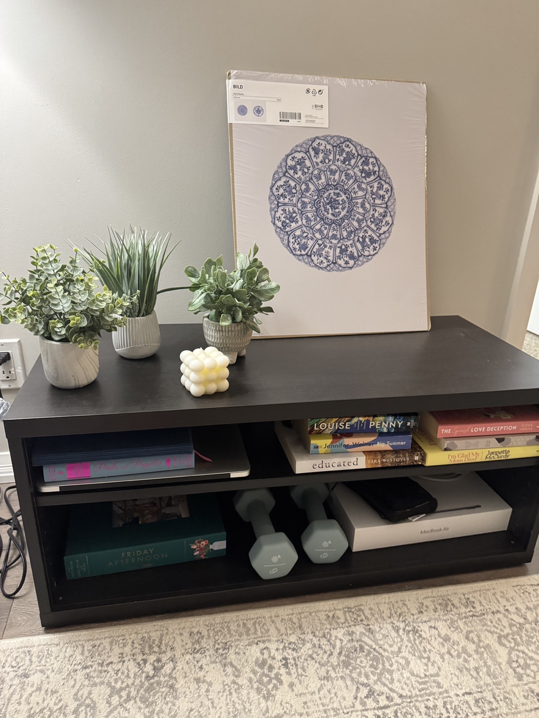 Black TV Stand with Shelves - photo 3