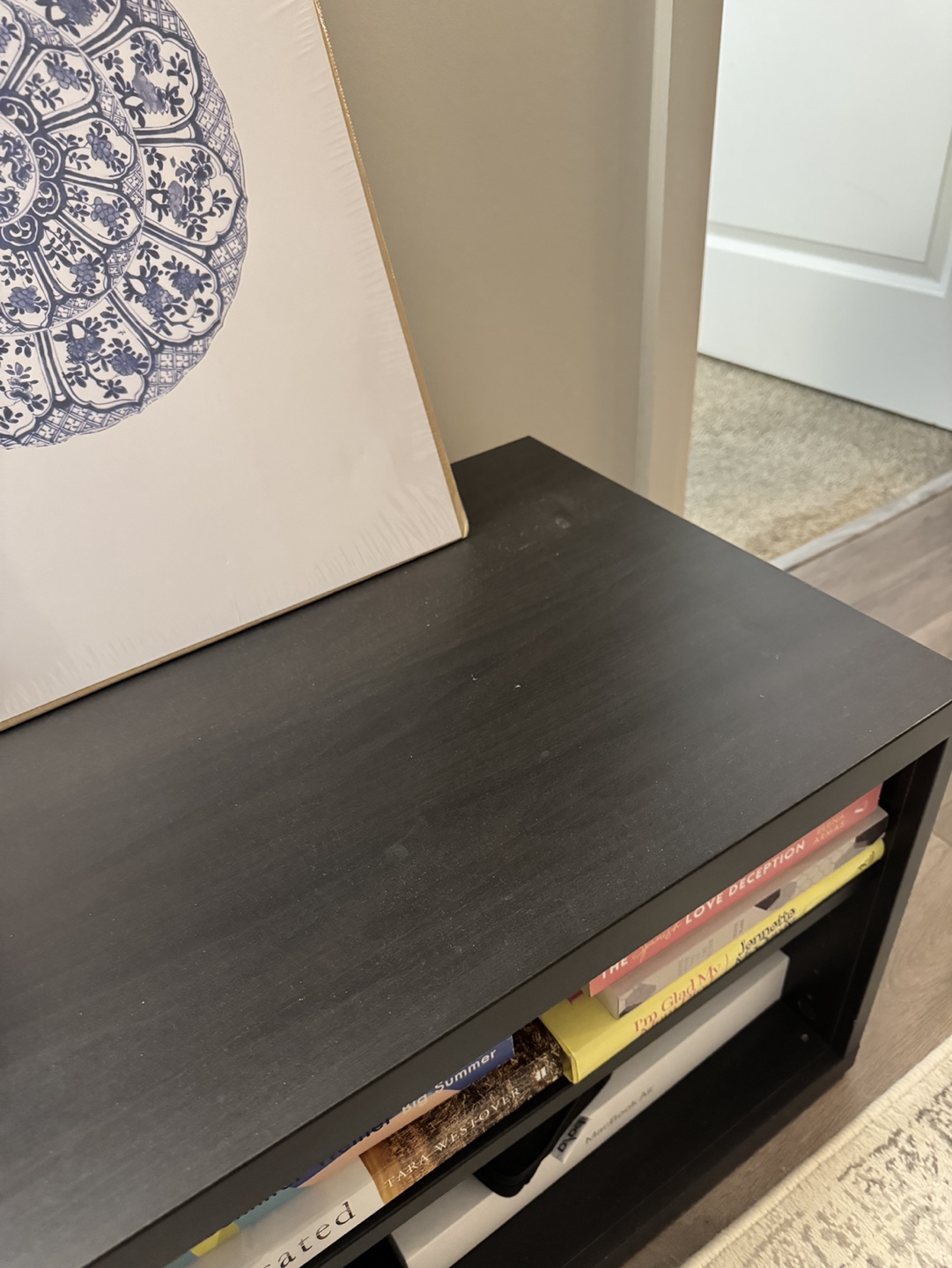 Black TV Stand with Shelves - photo 4