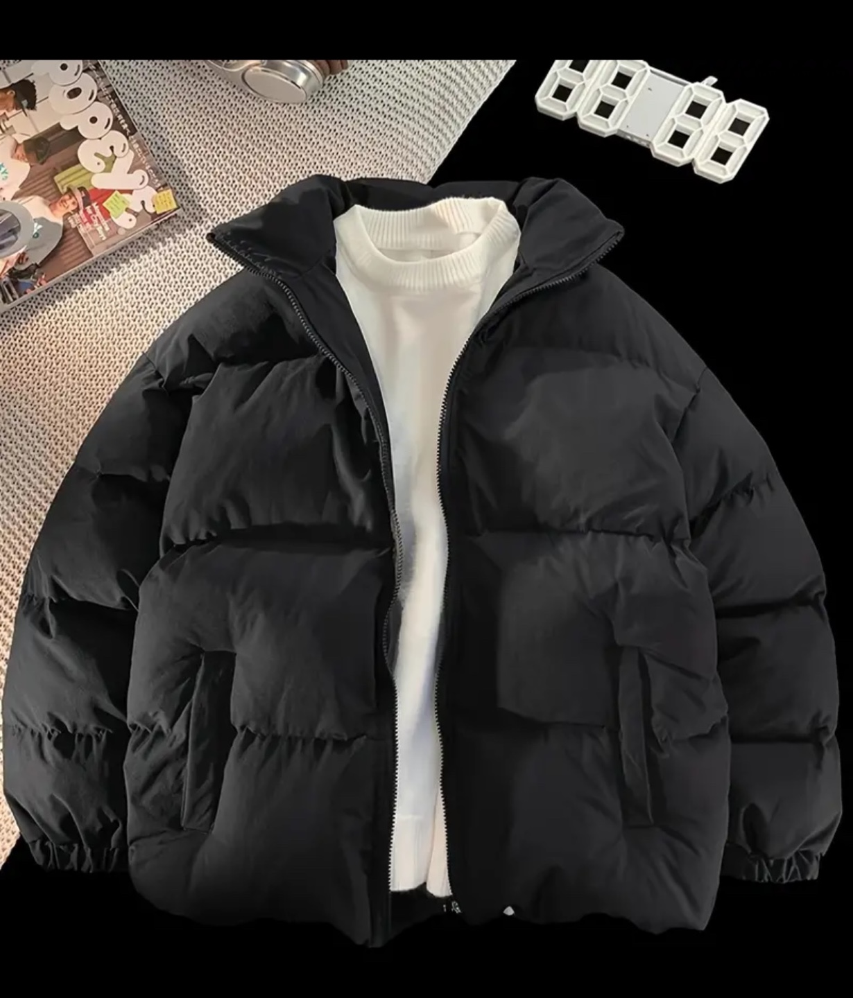 Men's Black Puffer Jacket