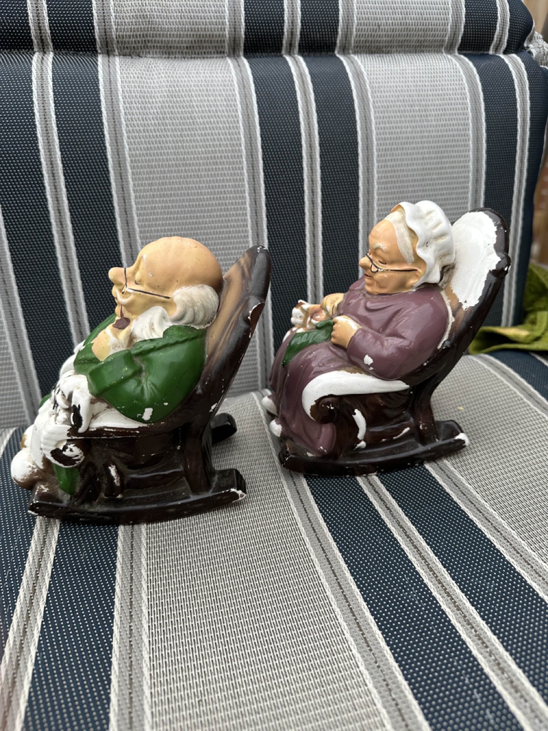 Vintage Couple Rocking Chair Piggy Banks - photo 2