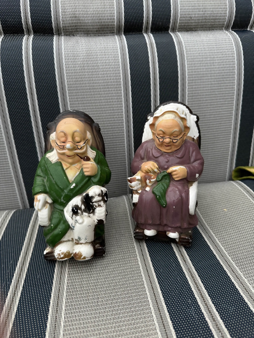 Vintage Couple Rocking Chair Piggy Banks