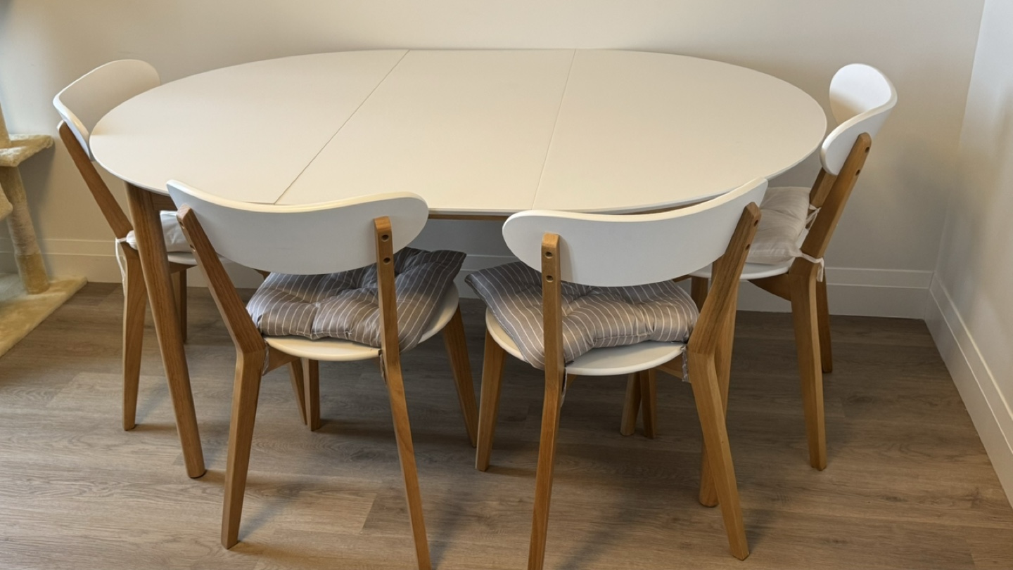 White Dining Table and Chairs Set - photo 2