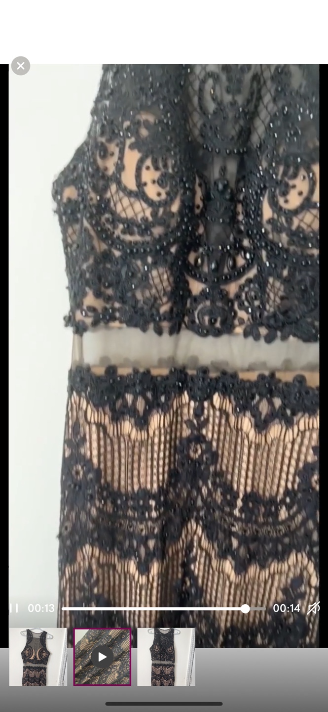Black Beaded Lace Dress