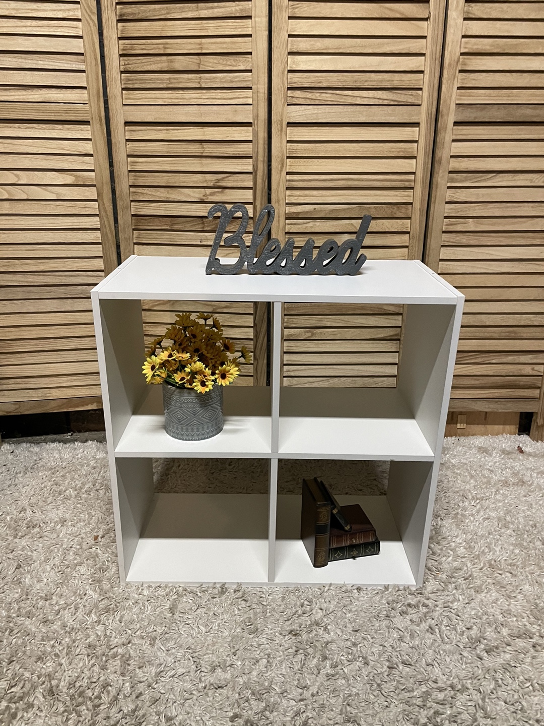 White 4 Cube Organizer Shelf
