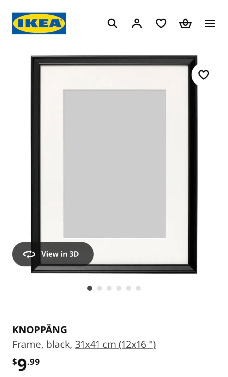 IKEA KNOPPÄNG Black Picture Frame