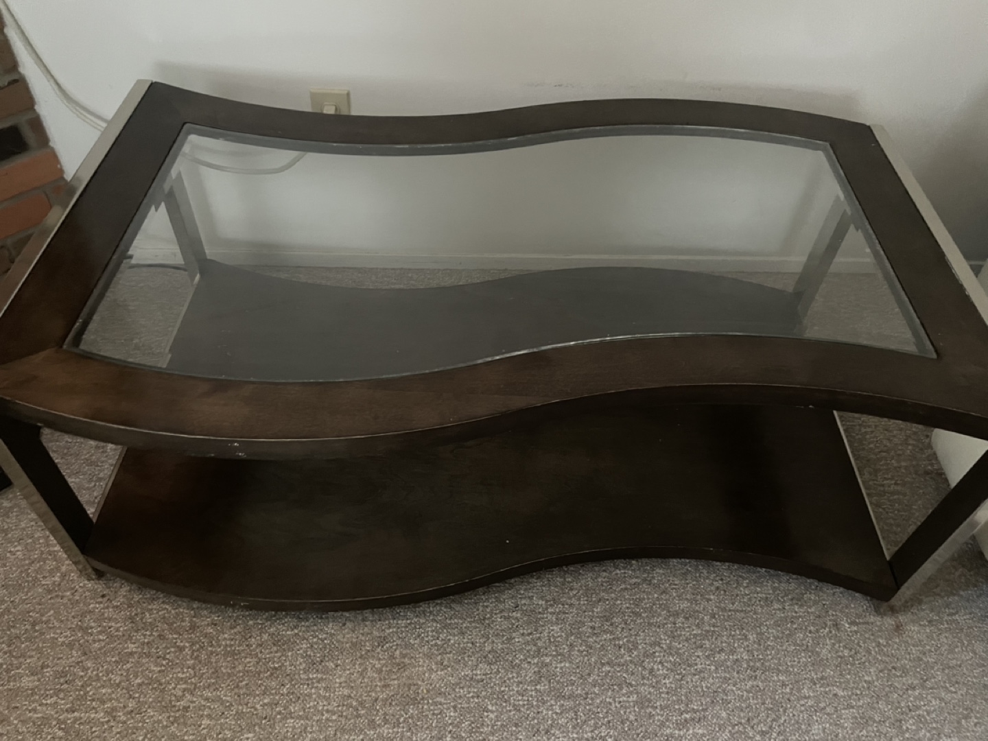 Modern Wavy Glass Top Coffee Table
