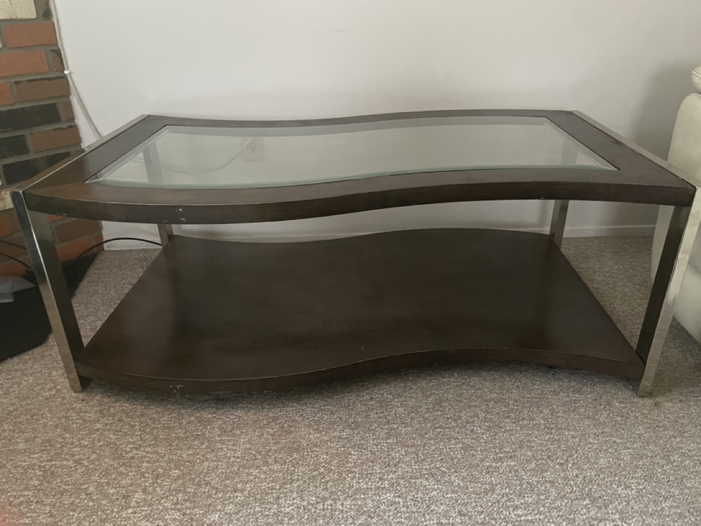 Modern Wavy Glass Top Coffee Table - photo 2