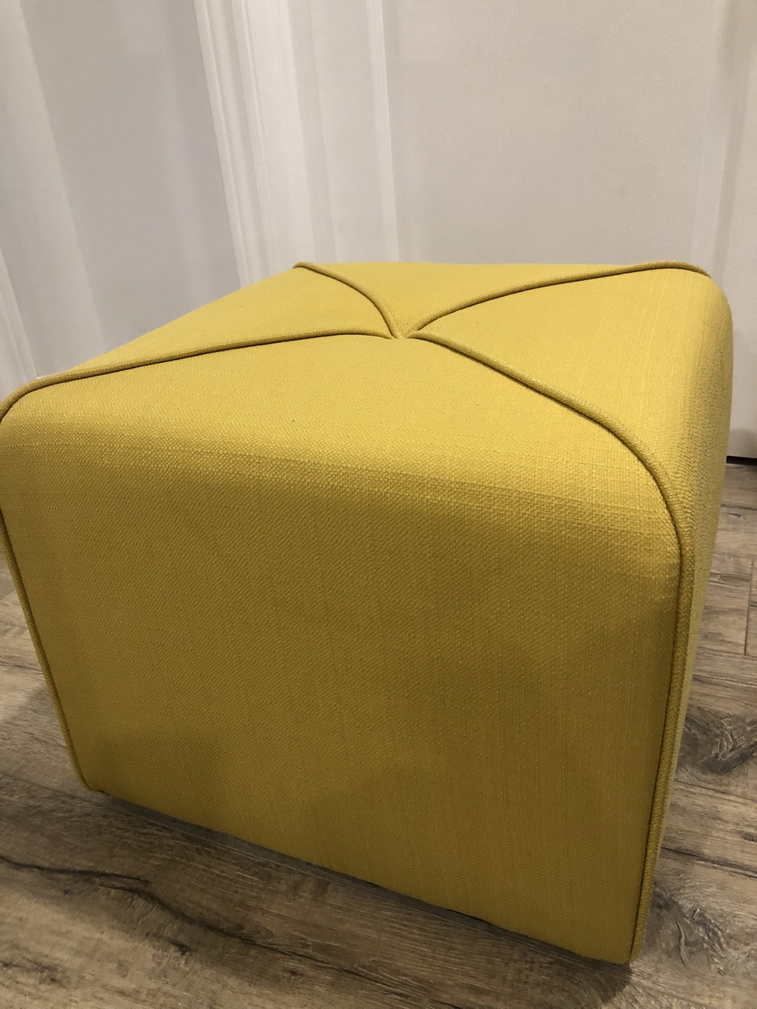 Yellow Square Ottoman