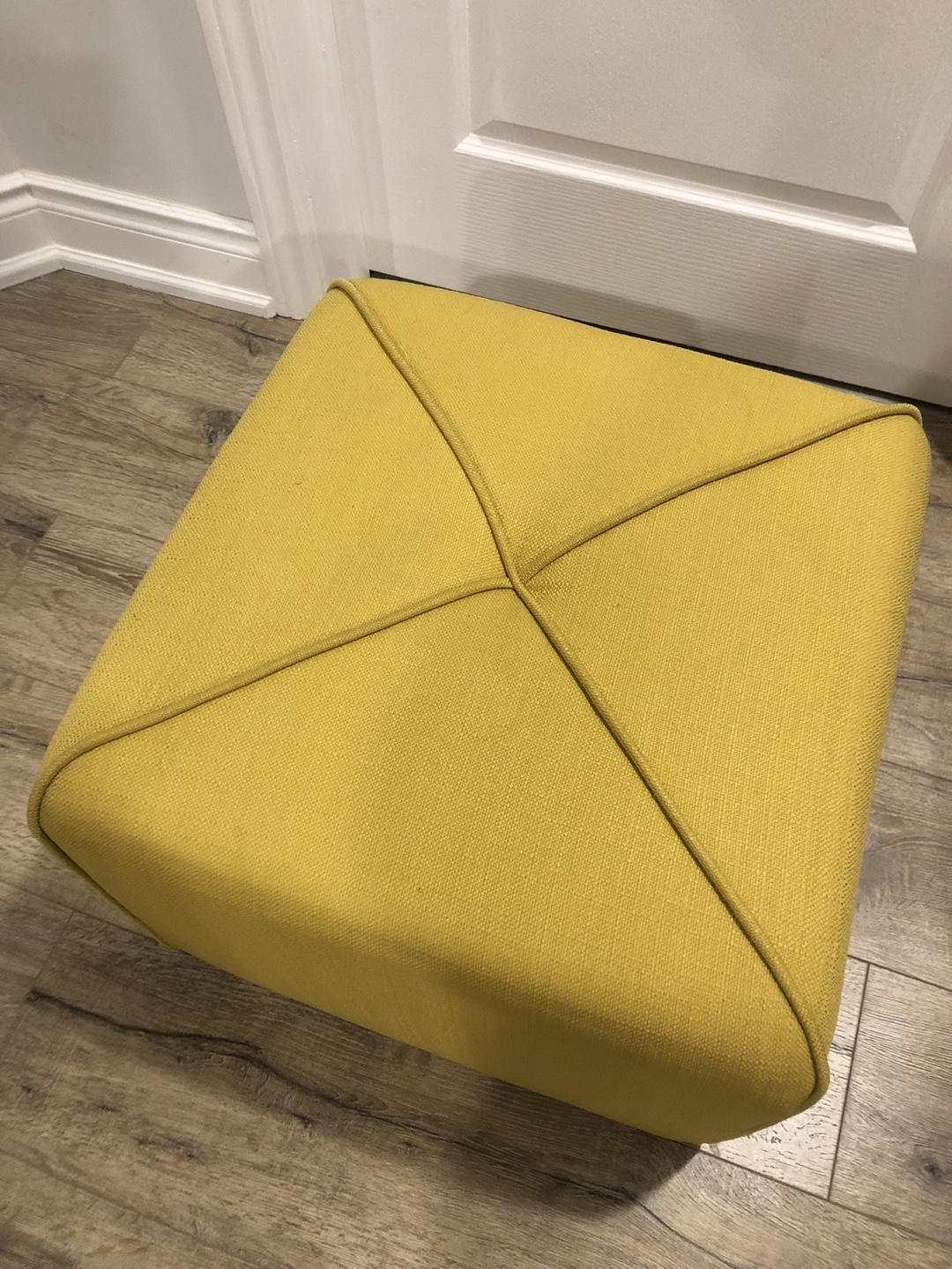 Yellow Square Ottoman - photo 2