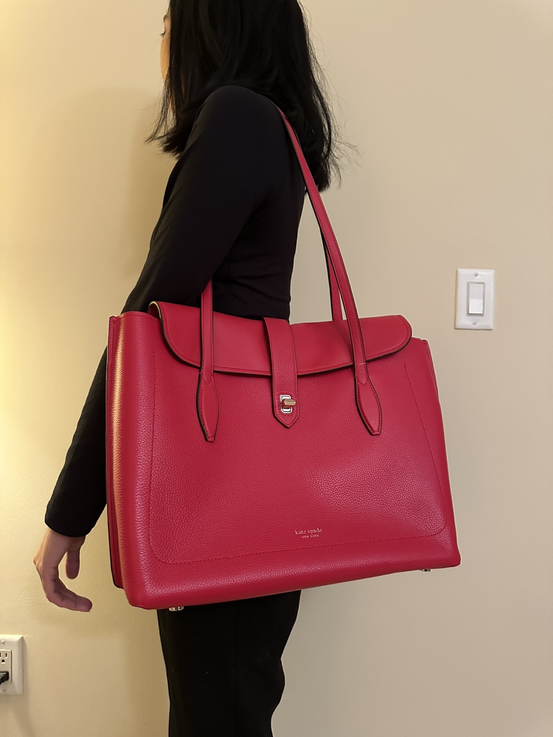 Kate Spade Large Red Leather Tote Bag - photo 2